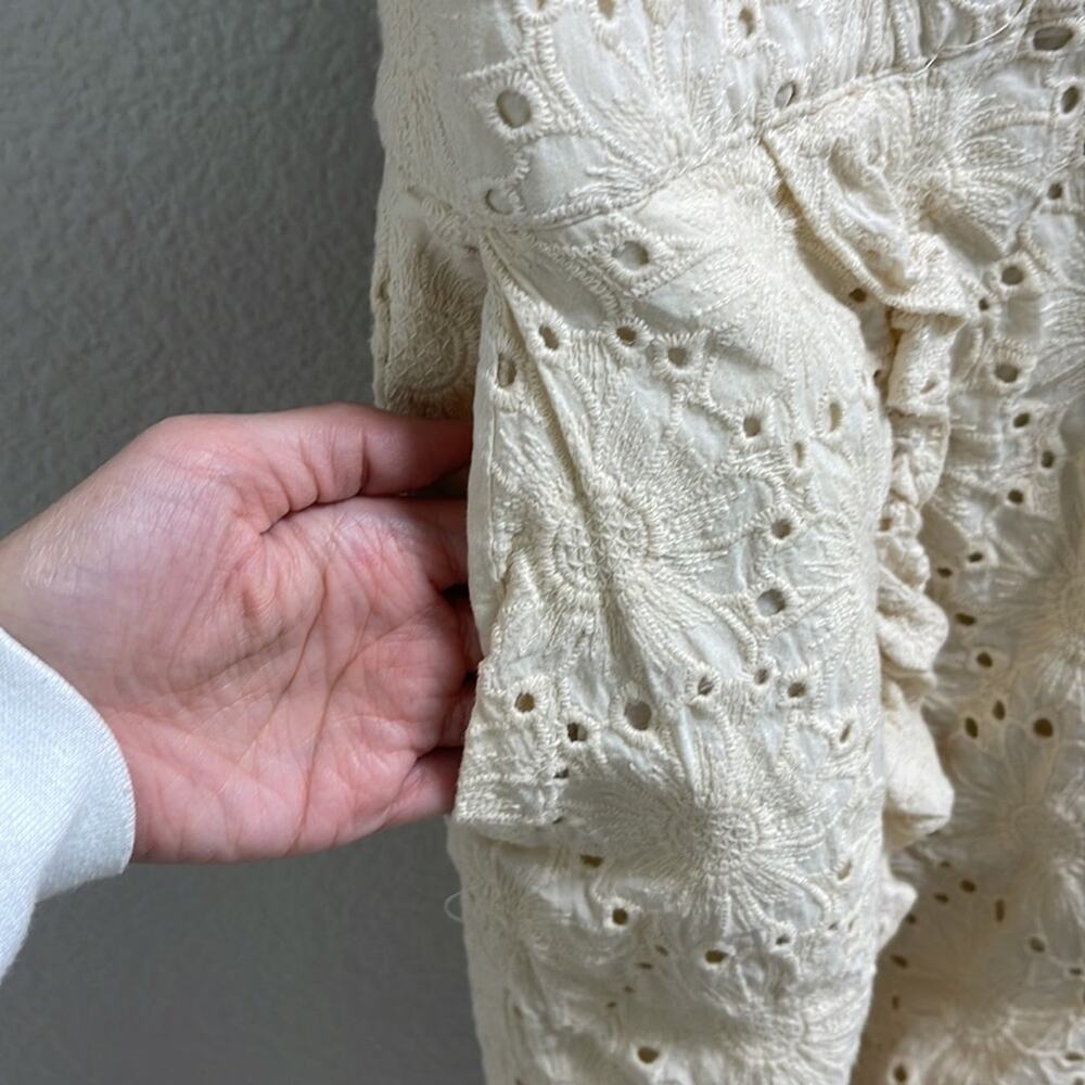 A23) Happy X Nature Sexy Open Back Ruffed Lace Sleeve Romper Short Pants size 12 - Picture 8 of 16